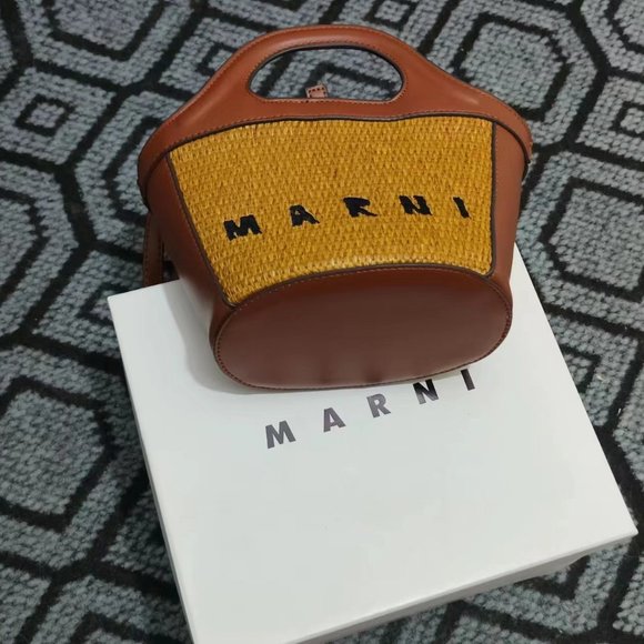 Marni Brown Tropicalia Tote Bag